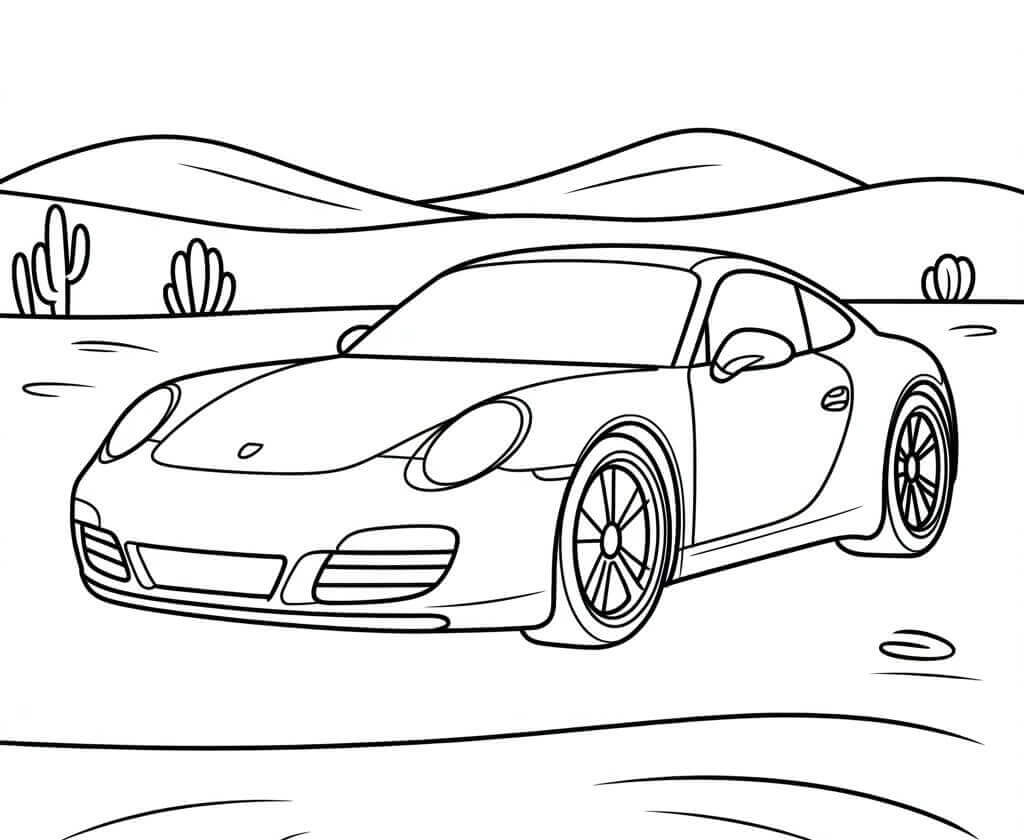 Vytisknout Porsche omalovánka