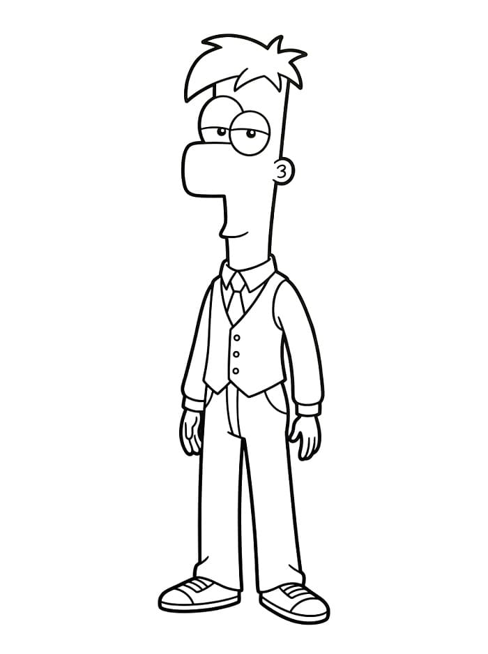Zdarma tisknutelný Phineas a Ferb omalovánka