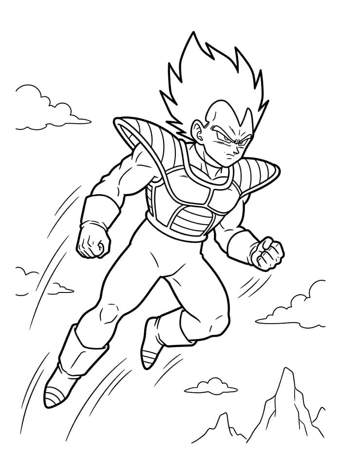Animovaný Vegeta omalovánka