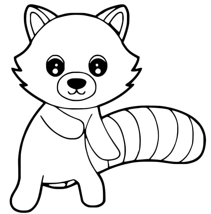 Bezplatná panda červená k vytištění omalovánka