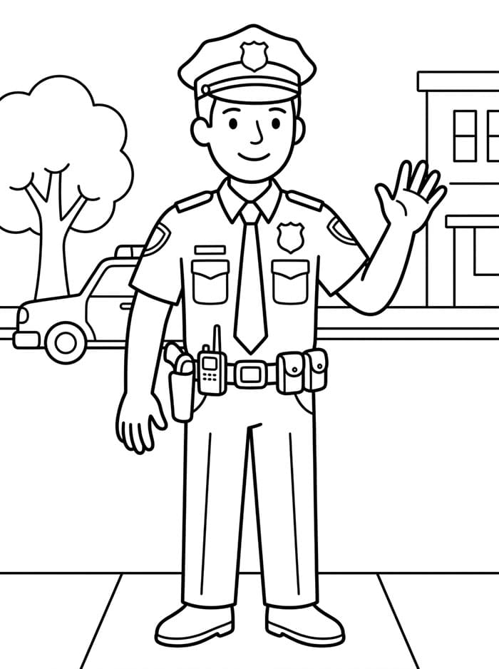 Bezplatná policie k tisku omalovánka