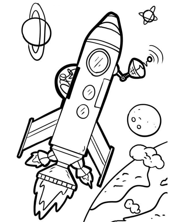 Bezplatná raketa k vytisknutí omalovánka