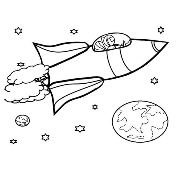 Bezplatná raketa pro děti omalovánka