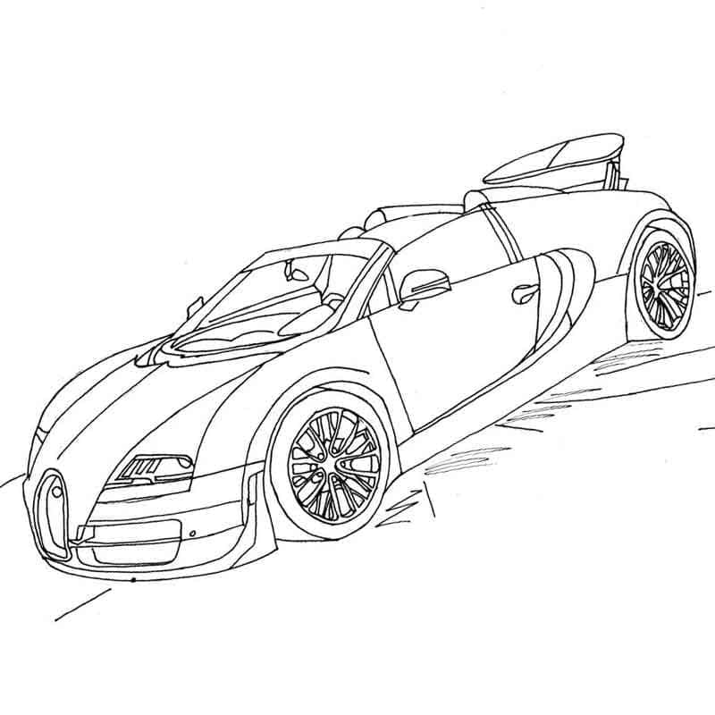 Bezplatné Bugatti k tisku omalovánka