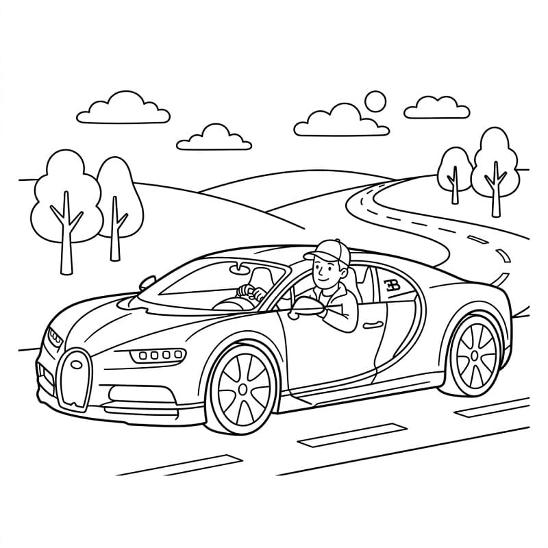 Bezplatné Bugatti k vytištění omalovánka