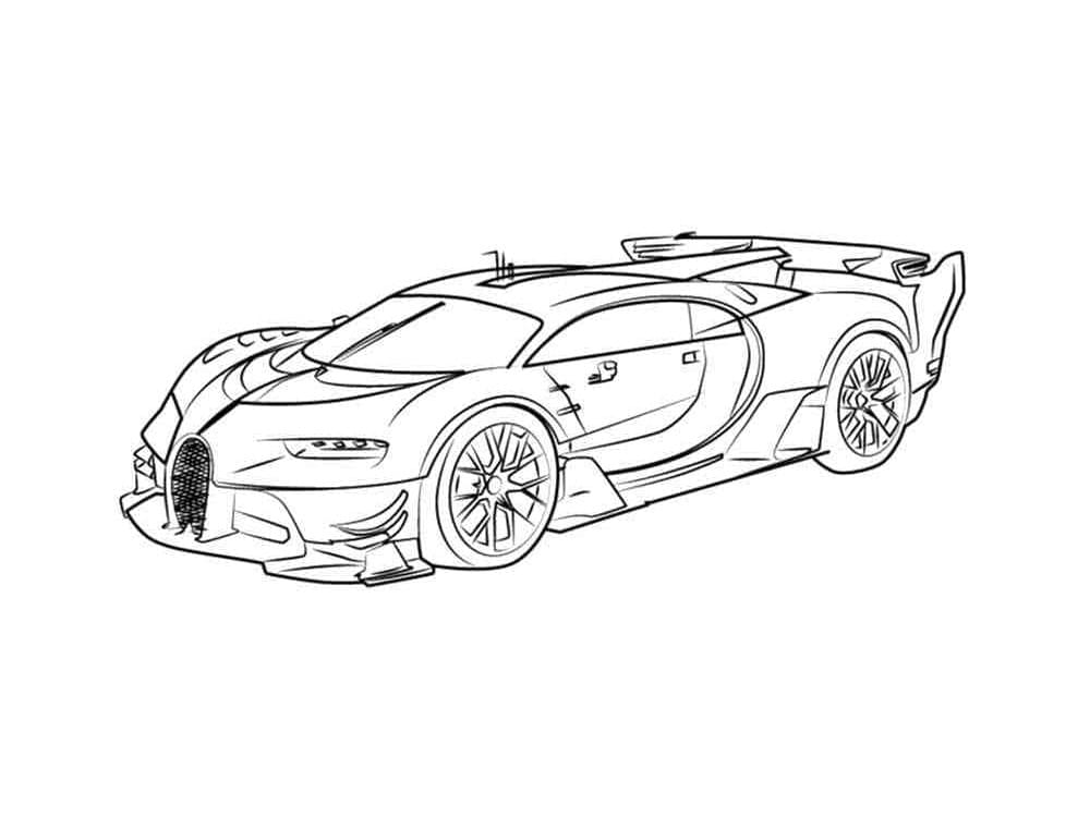 Bezplatné Bugatti pro děti omalovánka