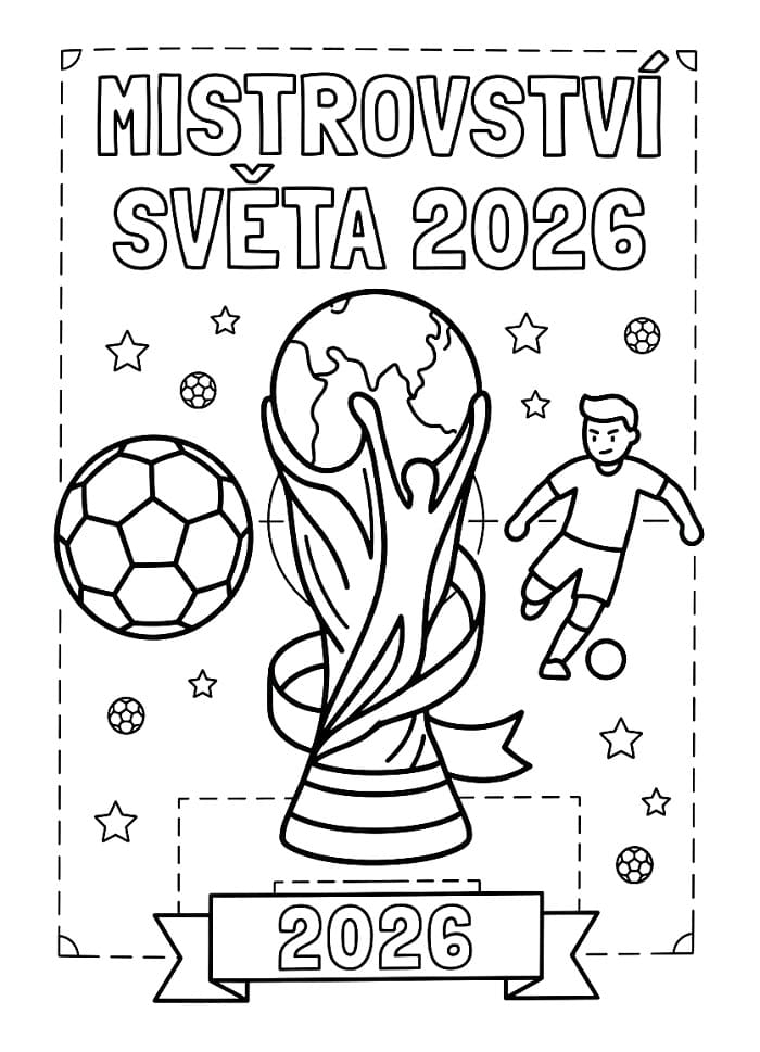 Bezplatné Mistrovství světa 2026 omalovánka