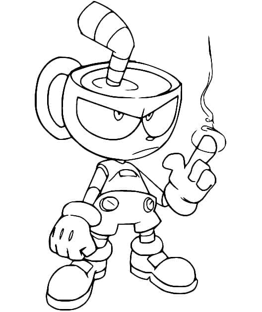 Bezplatný Cuphead pro děti omalovánka
