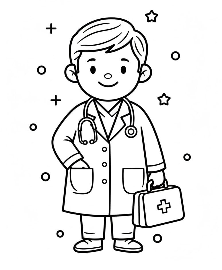Bezplatný Doktor k vytisknutí omalovánka