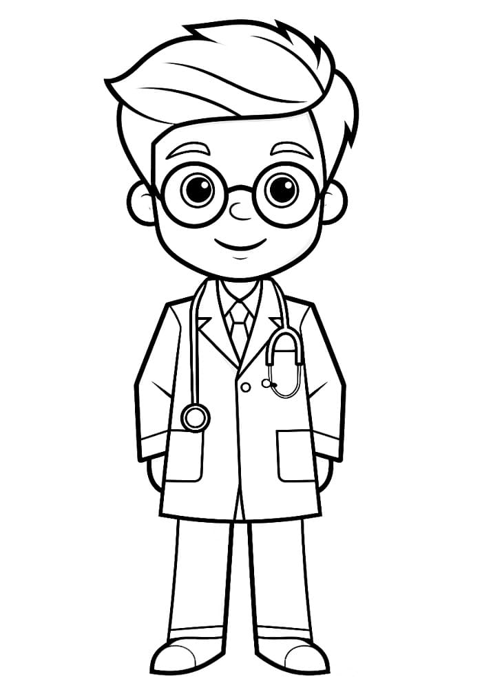 Bezplatný Doktor k vytištění omalovánka