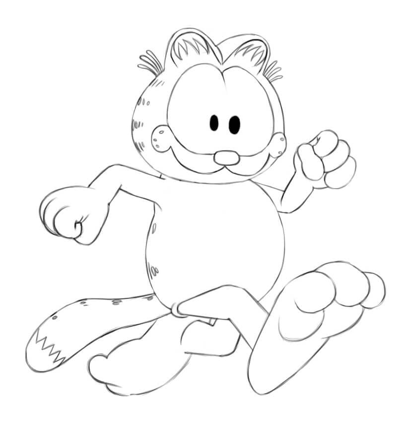 Bezplatný Garfield k tisku omalovánka