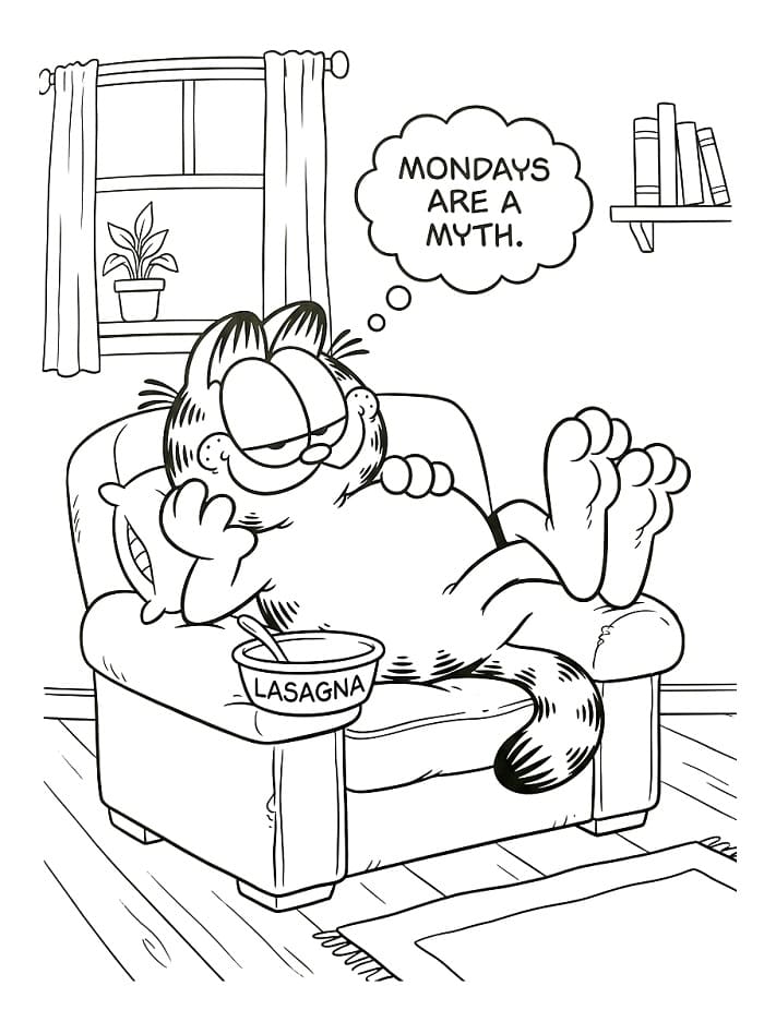 Bezplatný Garfield k vytištění omalovánka