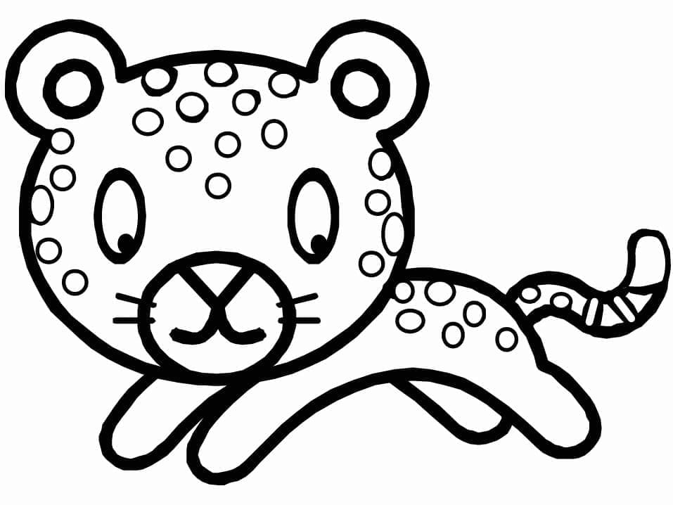 Bezplatný Leopard pro děti omalovánka