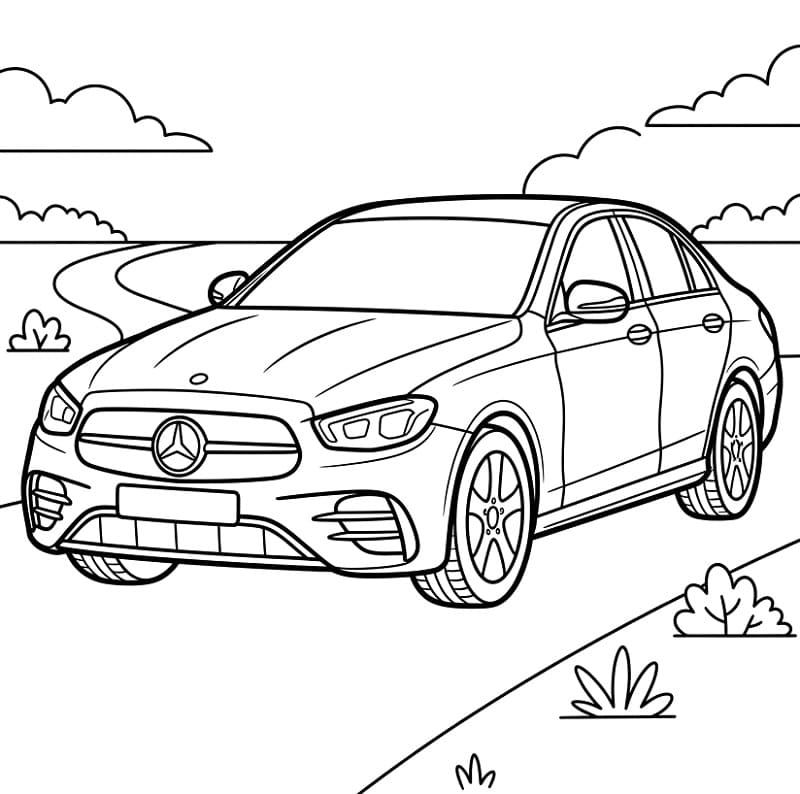 Bezplatný Mercedes k vytisknutí omalovánka