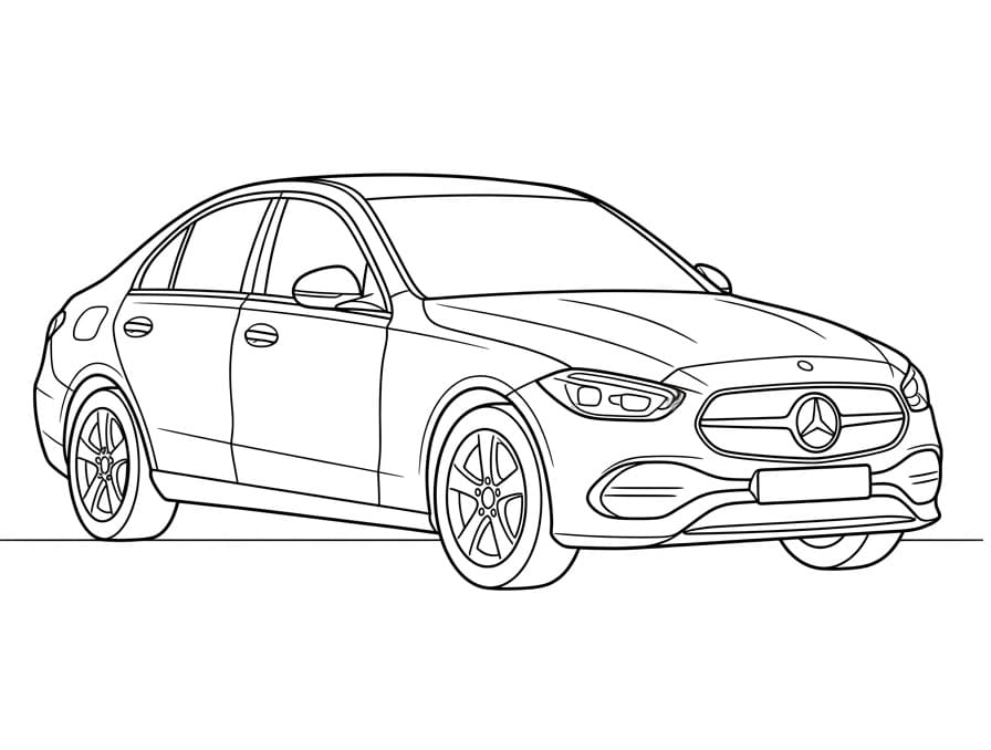 Bezplatný Mercedes pro děti omalovánka