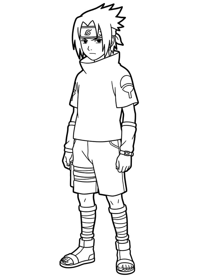 Bezplatný Sasuke k tisku omalovánka