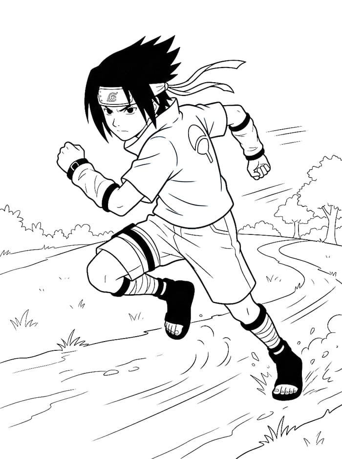 Bezplatný Sasuke k vytisknutí omalovánka