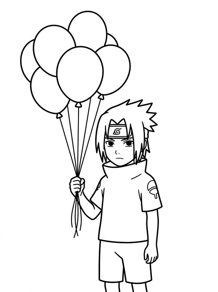 Bezplatný Sasuke k vytištění omalovánka