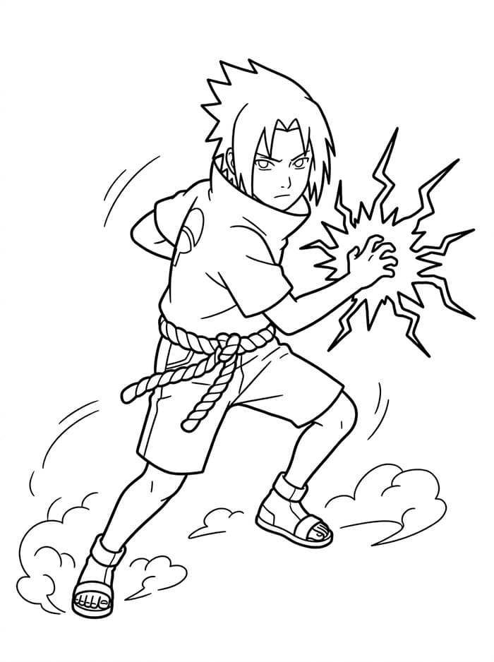 Bezplatný Sasuke pro děti omalovánka