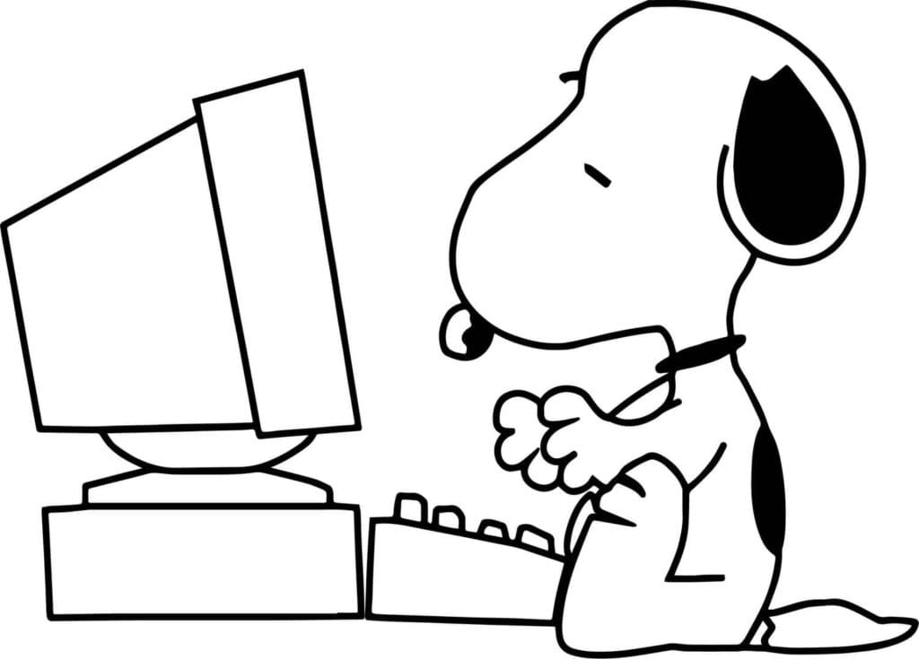 Bezplatný Snoopy k tisku omalovánka