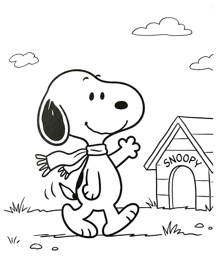 Bezplatný Snoopy k vytištění omalovánka