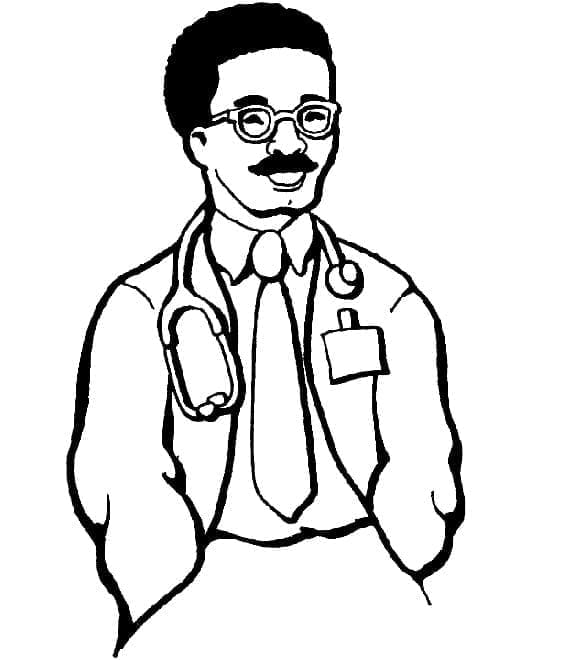 Bezplatný obrázek Doktore omalovánka