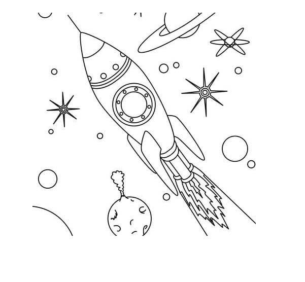 Bezplatný obrázek rakety omalovánka