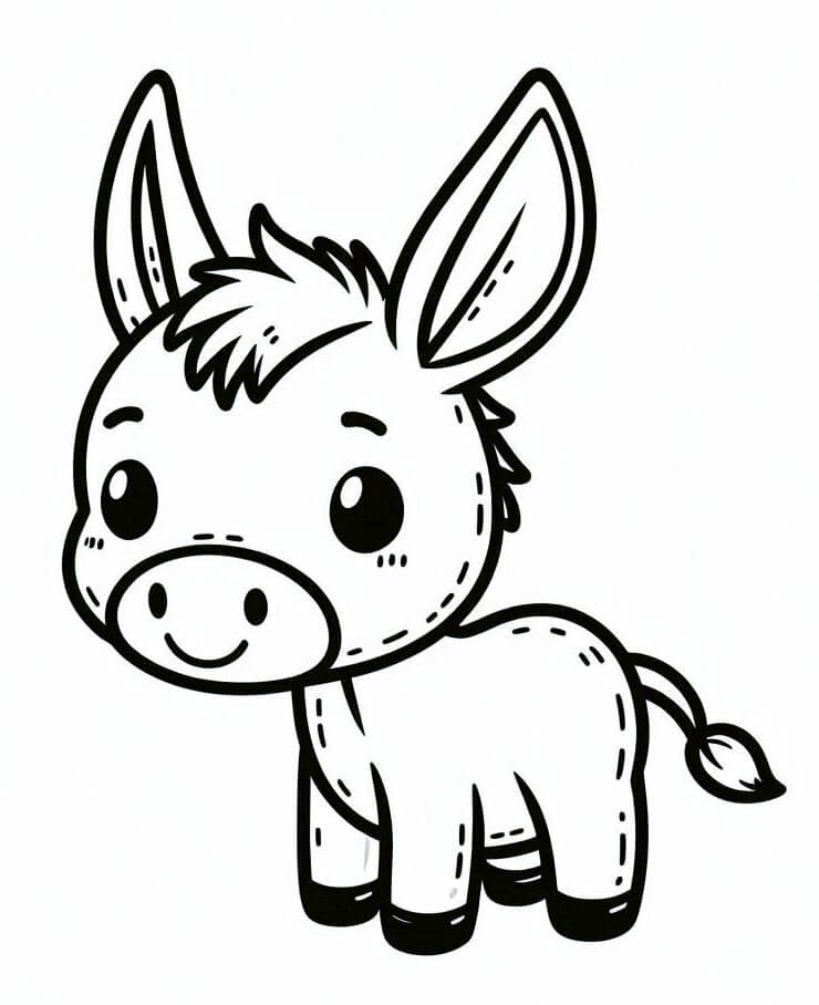 Bezplatný osel k tisku omalovánka