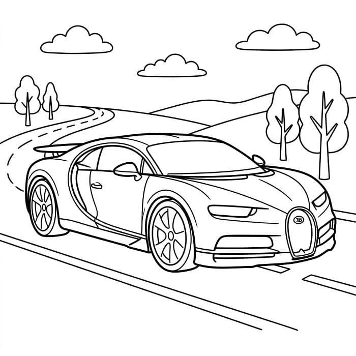 Bugatti k vytisknutí omalovánka