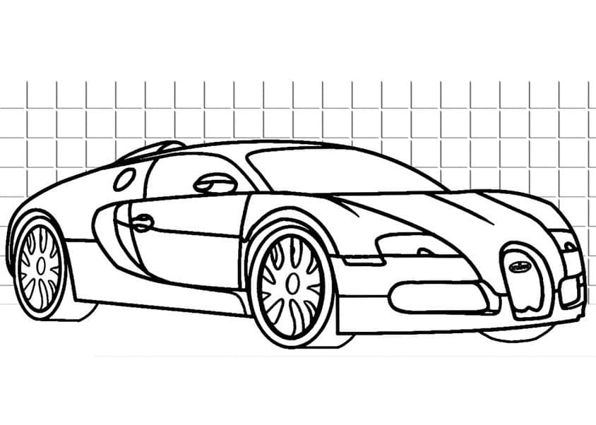 Bugatti zdarma pro děti omalovánka