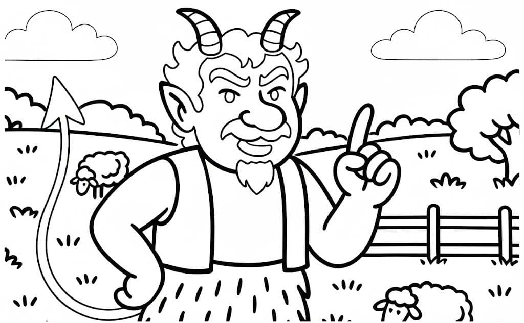 Čert a Káča k vytisknutí omalovánka
