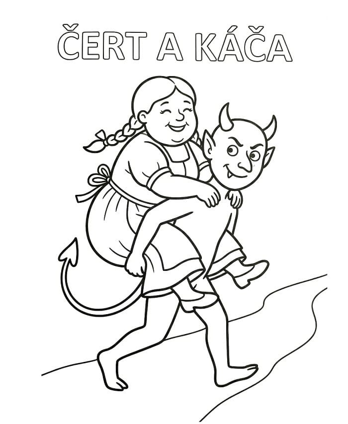 Čert a Káča omalovánky