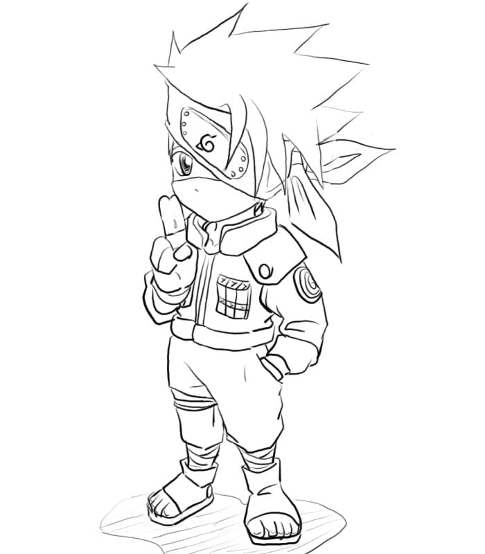 Chibi Kakashi omalovánka