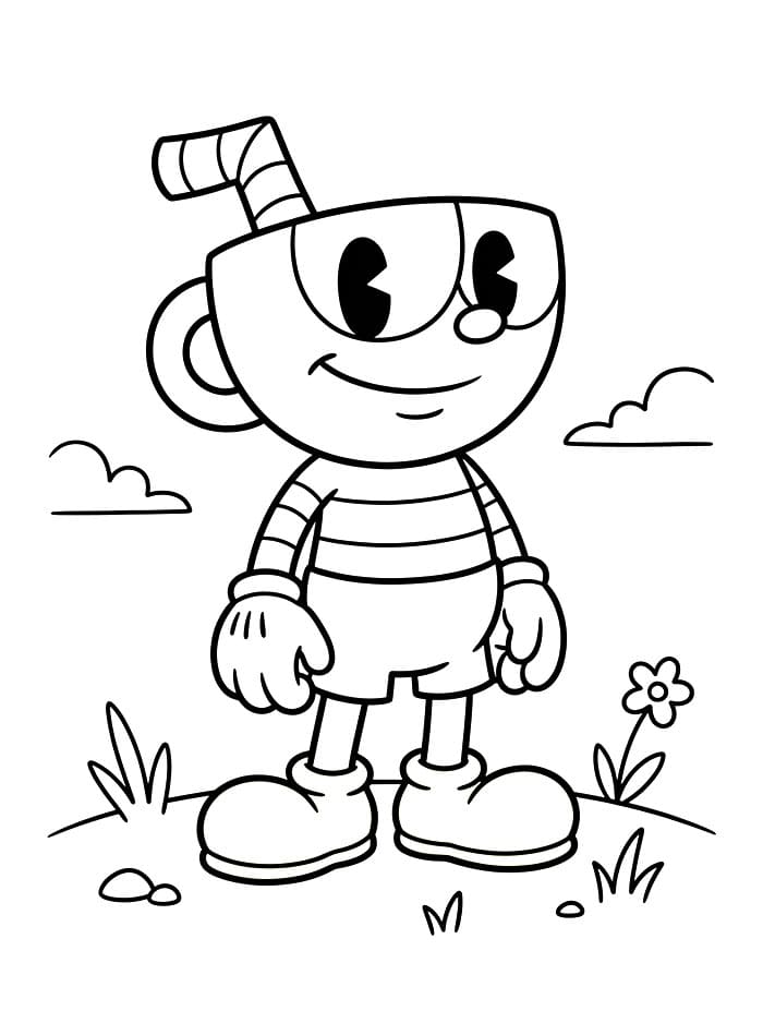 Cuphead k vytisknutí omalovánka