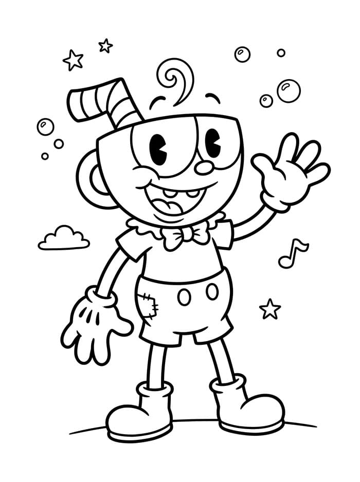 Cuphead omalovánka zdarma omalovánka