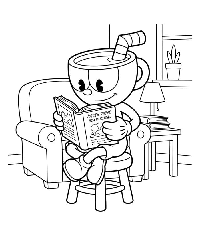Cuphead tisknutelný omalovánka