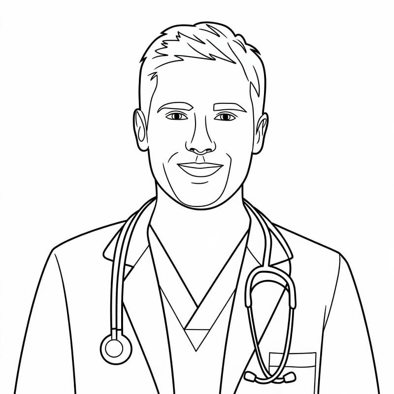 Doktor k vytištění pro děti omalovánka