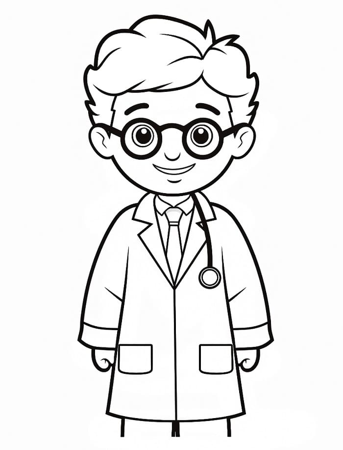 Doktor tisknutelný omalovánka