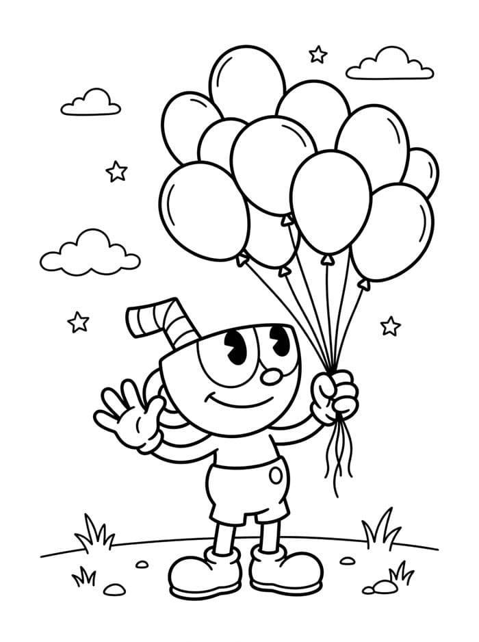 Fantastický Cuphead omalovánka