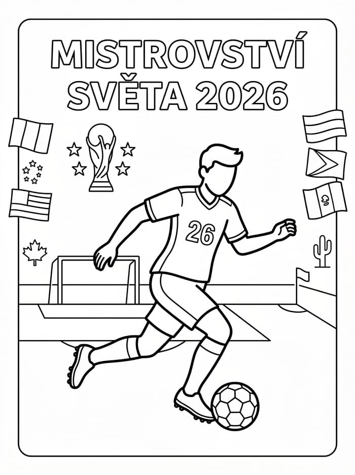 Fotbalové Mistrovství světa 2026 omalovánka