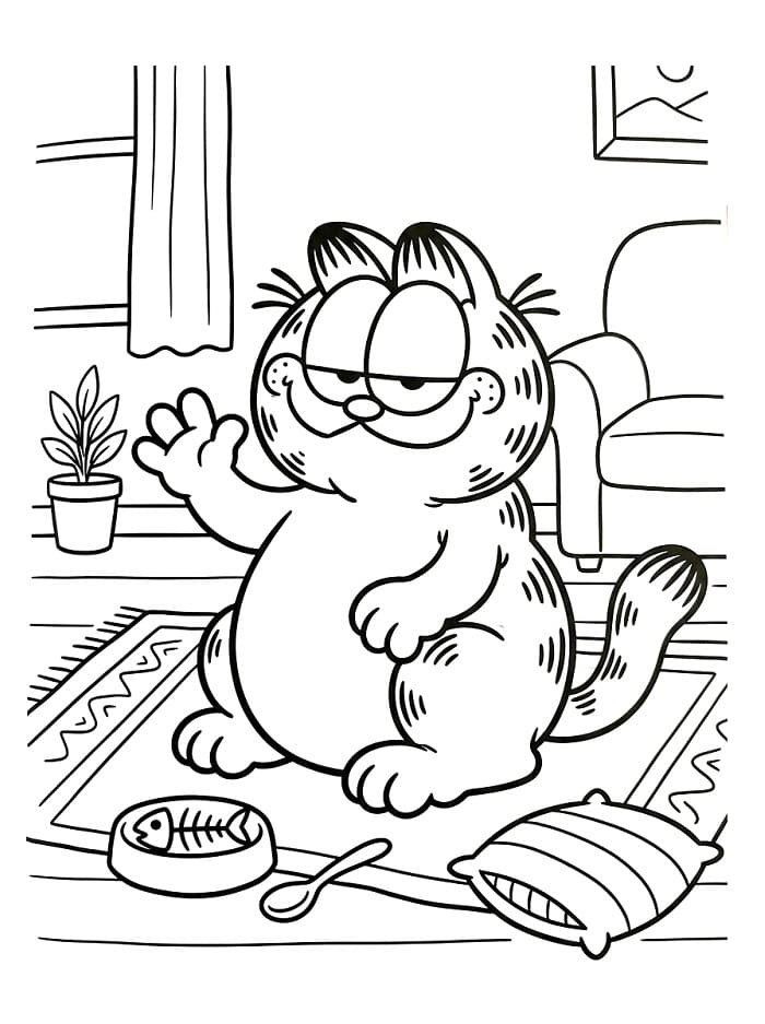 Garfield k vytisknutí omalovánka