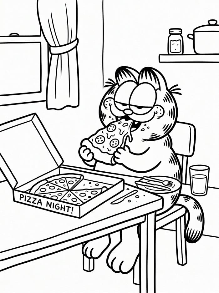 Garfield omalovánka zdarma omalovánka