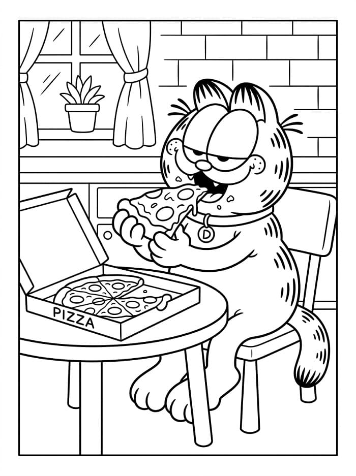 Garfield tisknutelný omalovánka