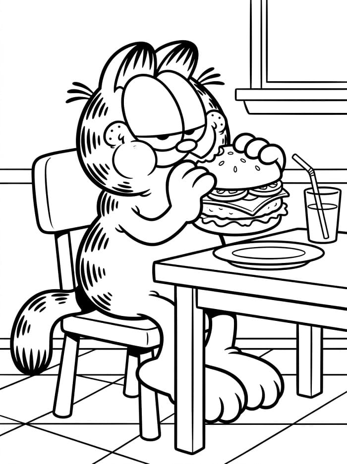 Garfield zdarma omalovánka