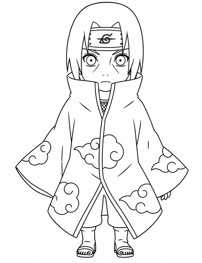 Itachi k vytištění pro děti omalovánka