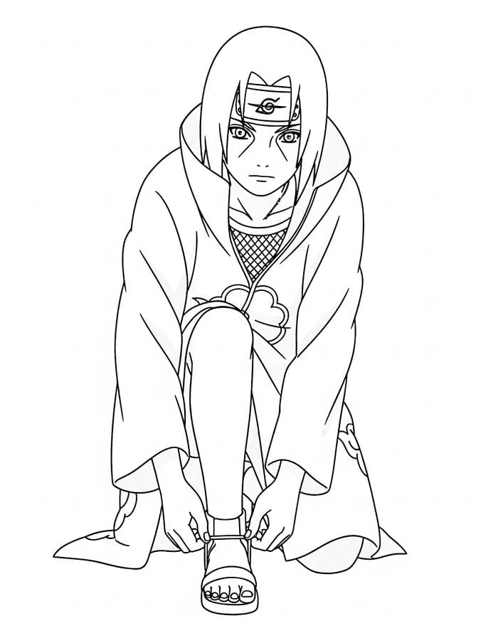 Itachi omalovánka zdarma omalovánka