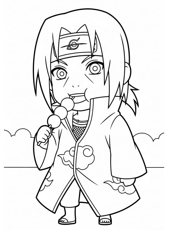 Itachi tisknutelný omalovánka