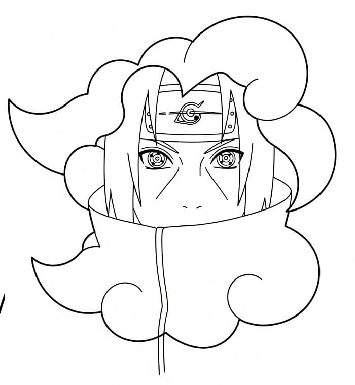 Itachi zdarma pro děti omalovánka