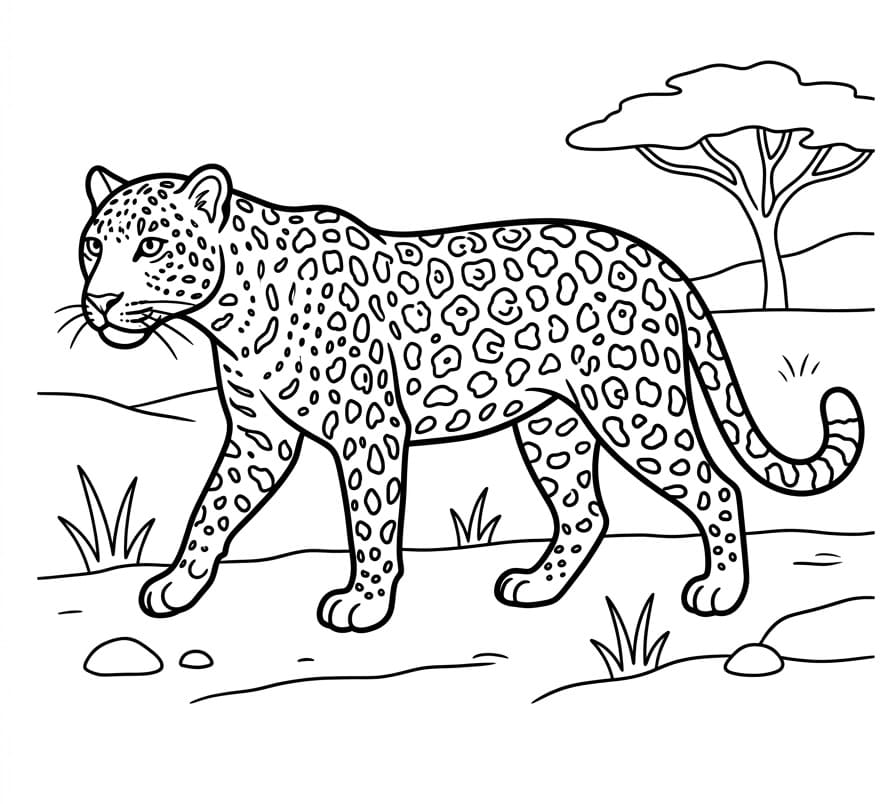 Jeden Leopard omalovánka