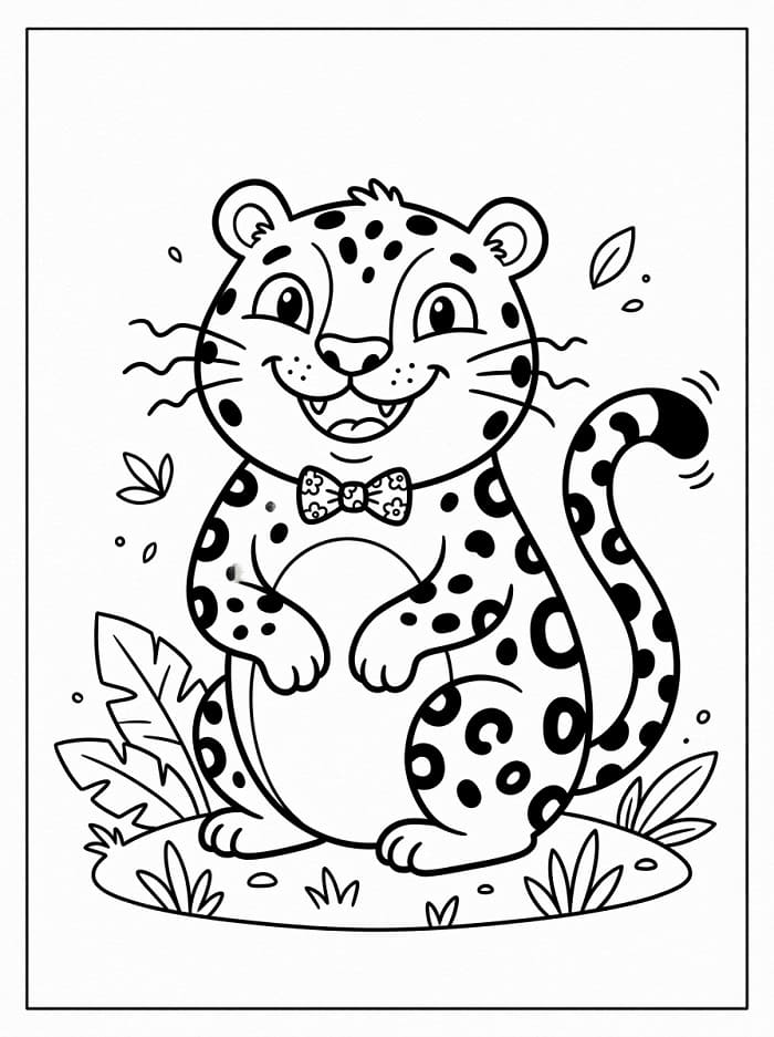 Jeden roztomilý Leopard omalovánka